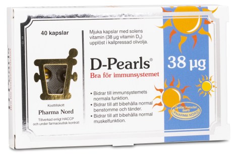 Miniatyrbild Pharma Nord D-Pearls Vitamin D3 38 mcg, 40 kaps