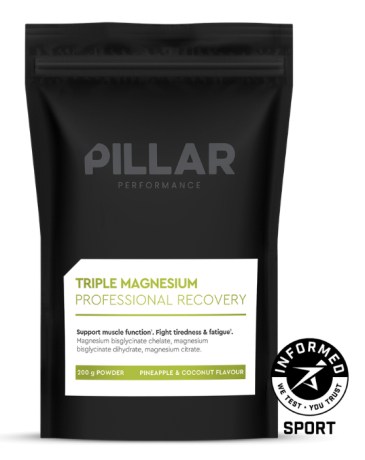 Miniatyrbild PILLAR Performance Triple Magnesium Powder, Pineapple/Coconut, 200 g