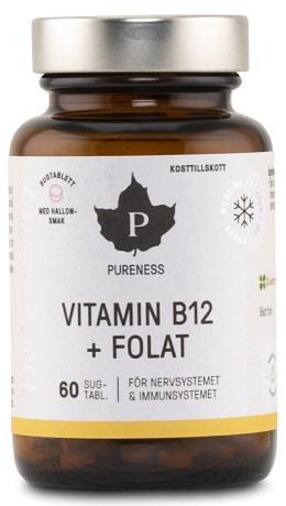 Pureness Vitamin B12 + Folat, Vitamin & Mineraltillskott - Pureness