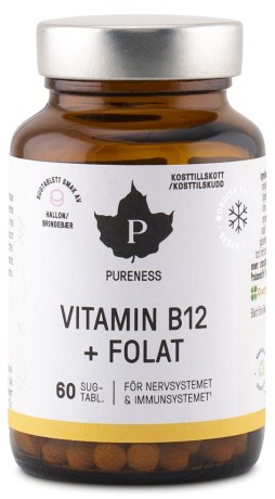 Pureness Vitamin B12 + Folat, Vitamin & Mineraltillskott - Pureness