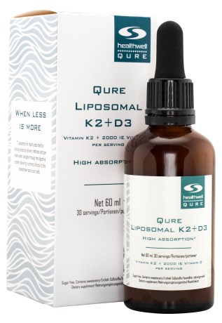 QURE Liposomal K2+D3, Kosttillskott - Healthwell QURE