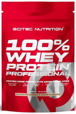 Miniatyrbild Scitec 100% Whey Protein Professional , Chocolate Cookie Cream, 1000 g