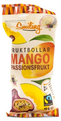 Smiling Fruktbollar Mango/Passion Fairtrade, Livsmedel - Smiling