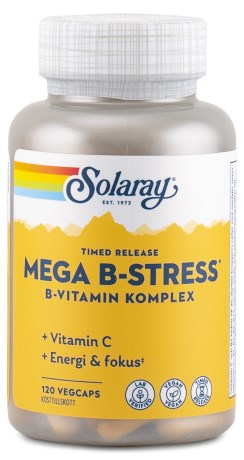 Solaray Mega B-Stress, Vitamin & Mineraltillskott - Solaray