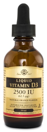 Solgar Vitamin D3 Liquid 2500 IE, Vitamin & Mineraltillskott - Solgar