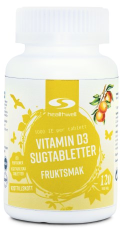 Healthwell Vitamin D3 Sugtabletter, Kosttillskott - Healthwell