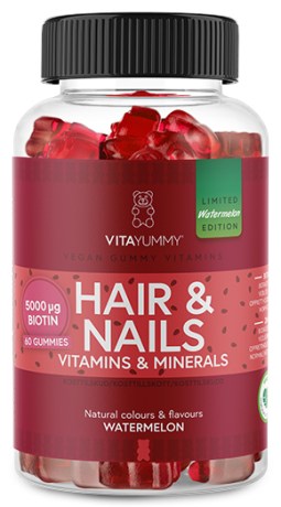Miniatyrbild VitaYummy Hair & Nails, Watermelon, 60 Gummies