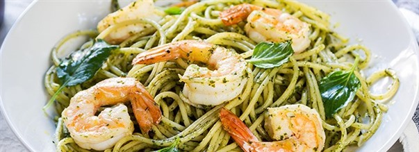 Rkpasta med pesto