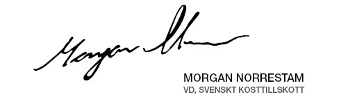 Bild på VD Morgan Norrestams signatur