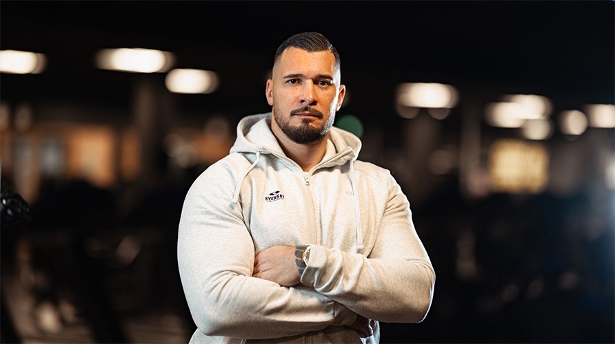 Portr�tt p� personlilga tr�naren David Friberg. 