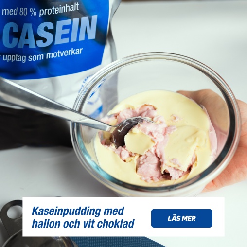 Kaseinpudding med hallon och vit choklad