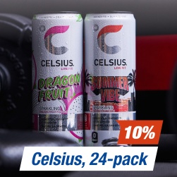 10% p� Celsius, 24-pack