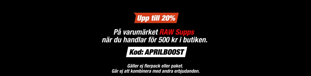 RAW Supps upp till 20% vid k�p f�r 500 kr