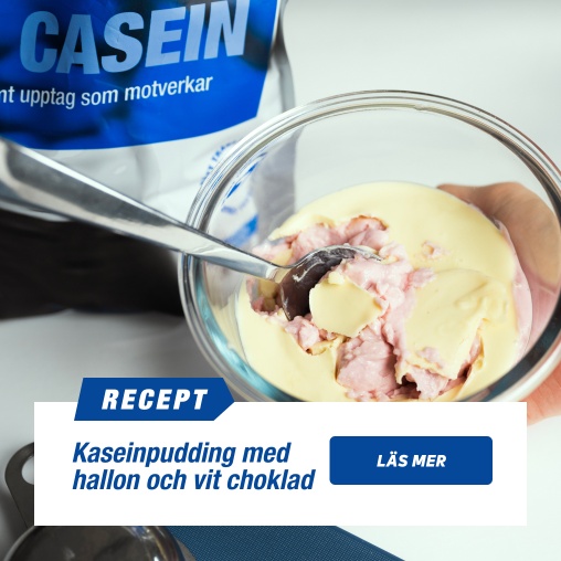 Kaseinpudding med hallon och vit choklad