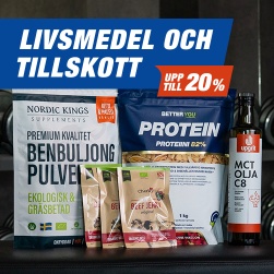 Upp till 20% p� kosttillskott & livsmedel