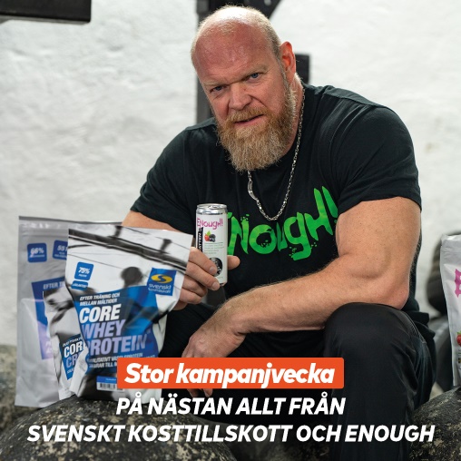 Kampanjpriser p varumrket Svenskt Kosttillskott och Enough